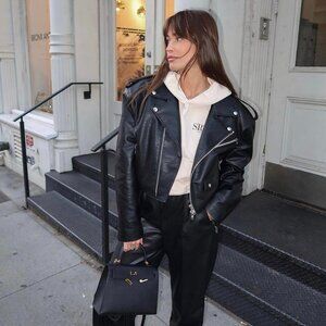 The Frankie Shop -  Tidus Cropped Biker Jacket